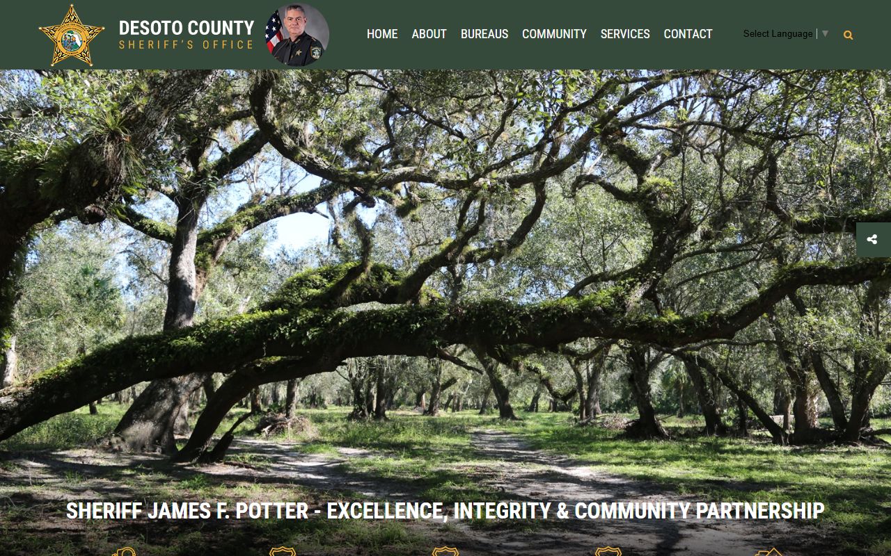 DeSoto County Sheriff's Office website for warrant records