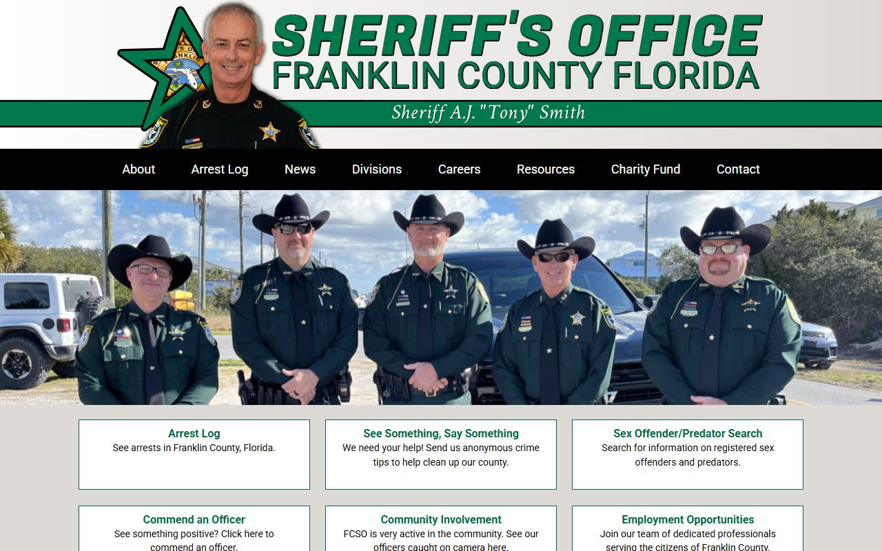 Franklin County Sheriff's Office website for warrant records