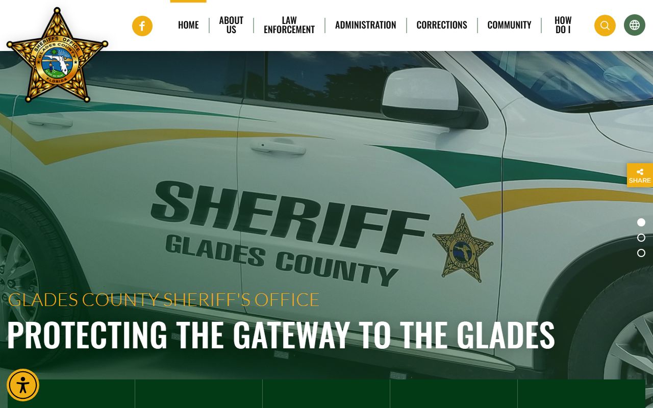 Glades County Sheriff's Office website for warrant records