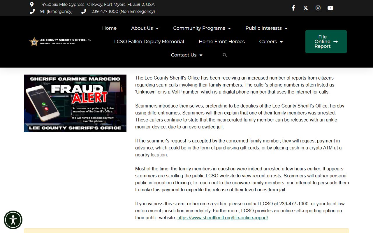 Lee County Sheriff booking search for warrant records