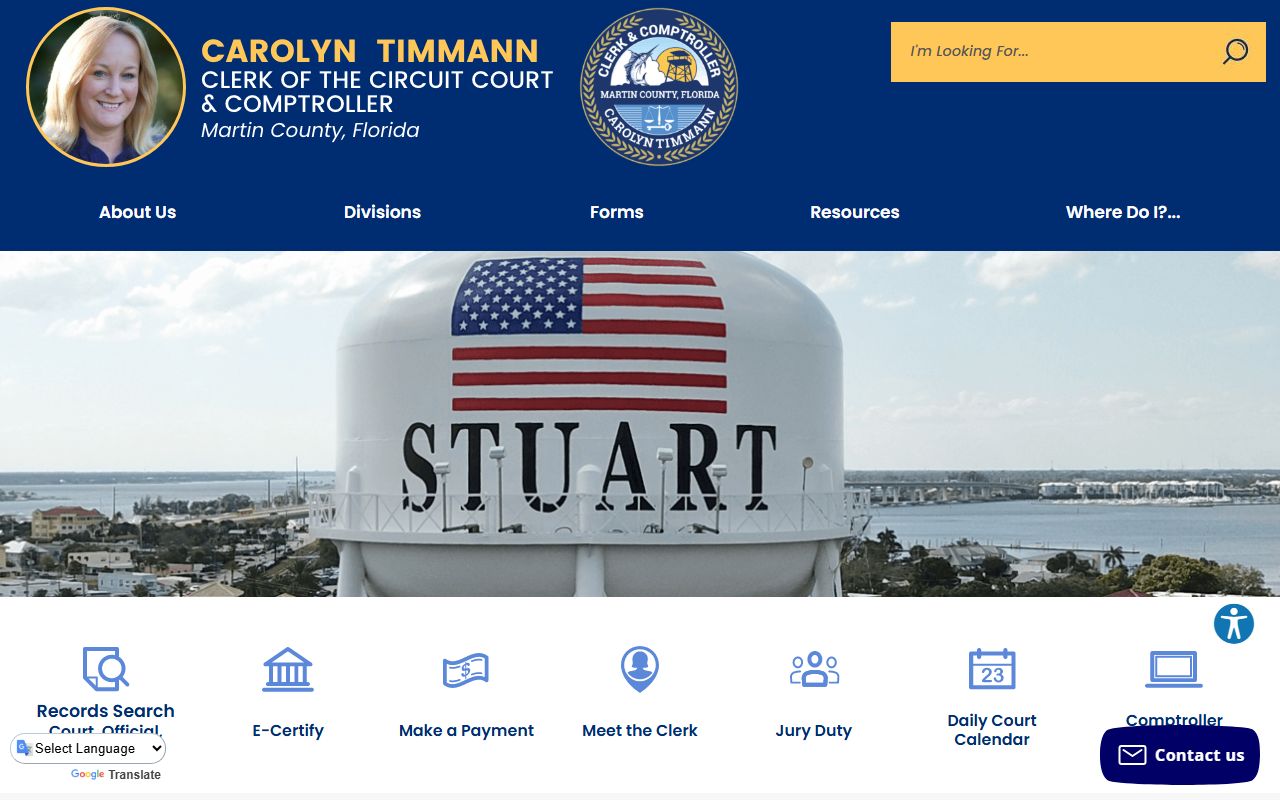 Martin County Clerk of the Circuit Court website for warrant records search