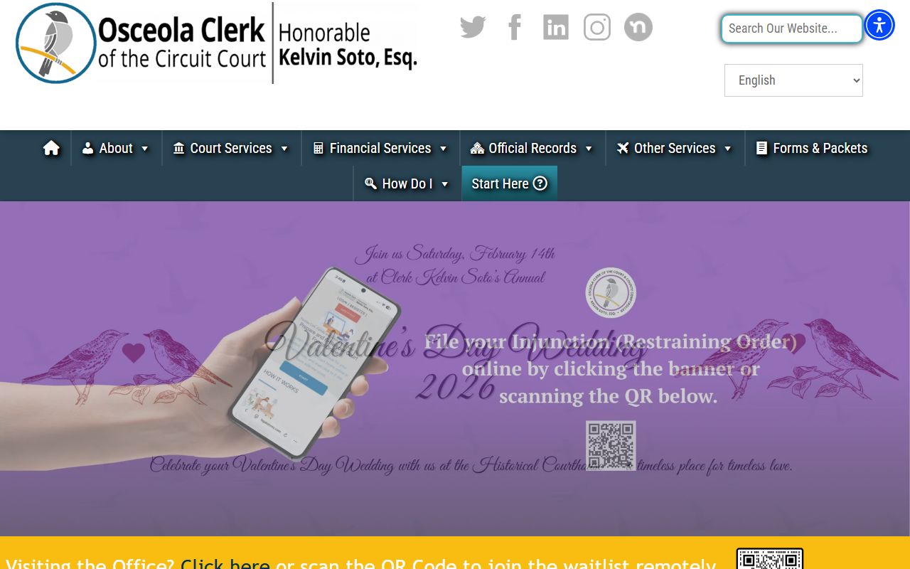 Osceola County Clerk of Court website for warrant records search