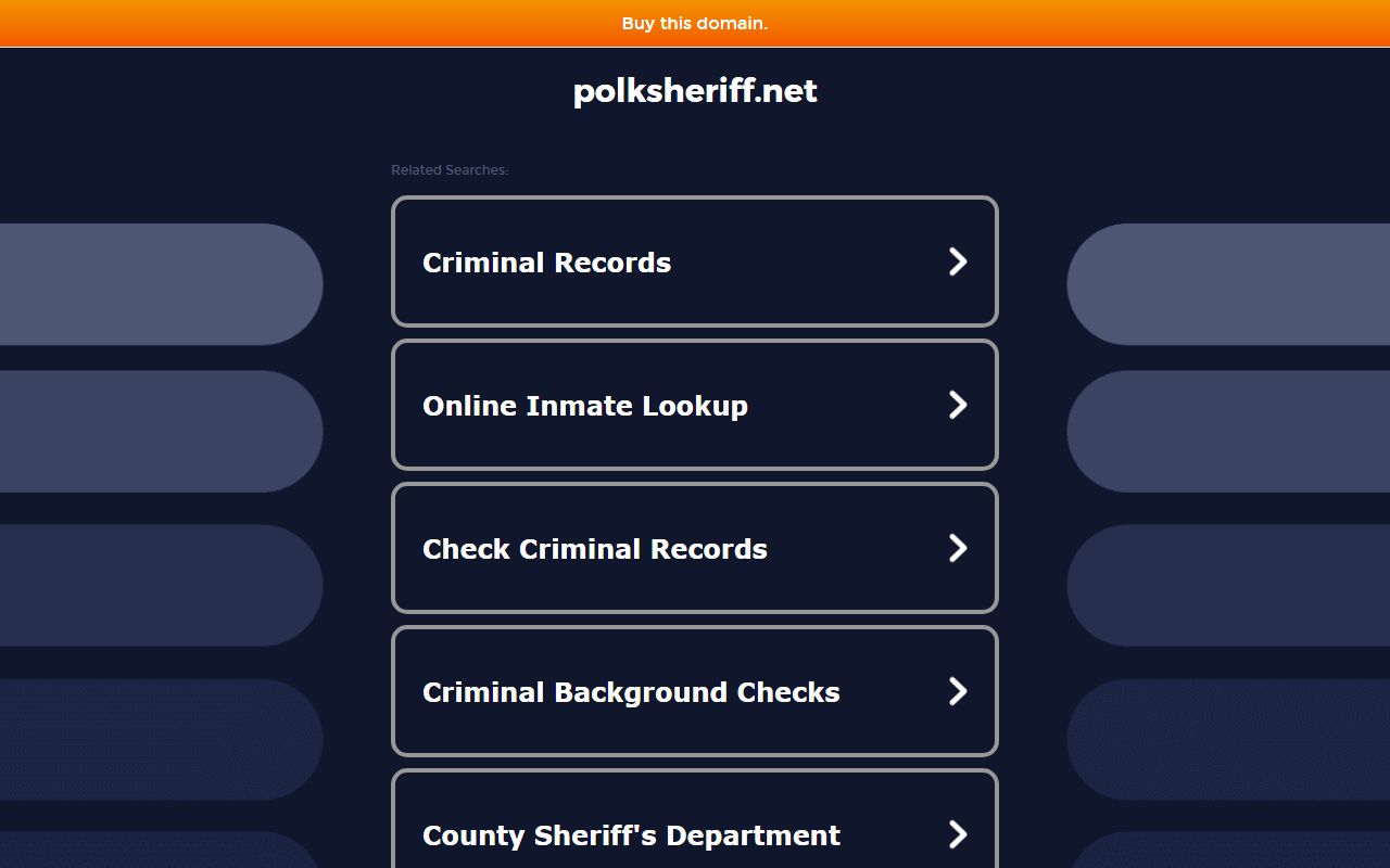 Polk County Sheriff's Office website for warrant records