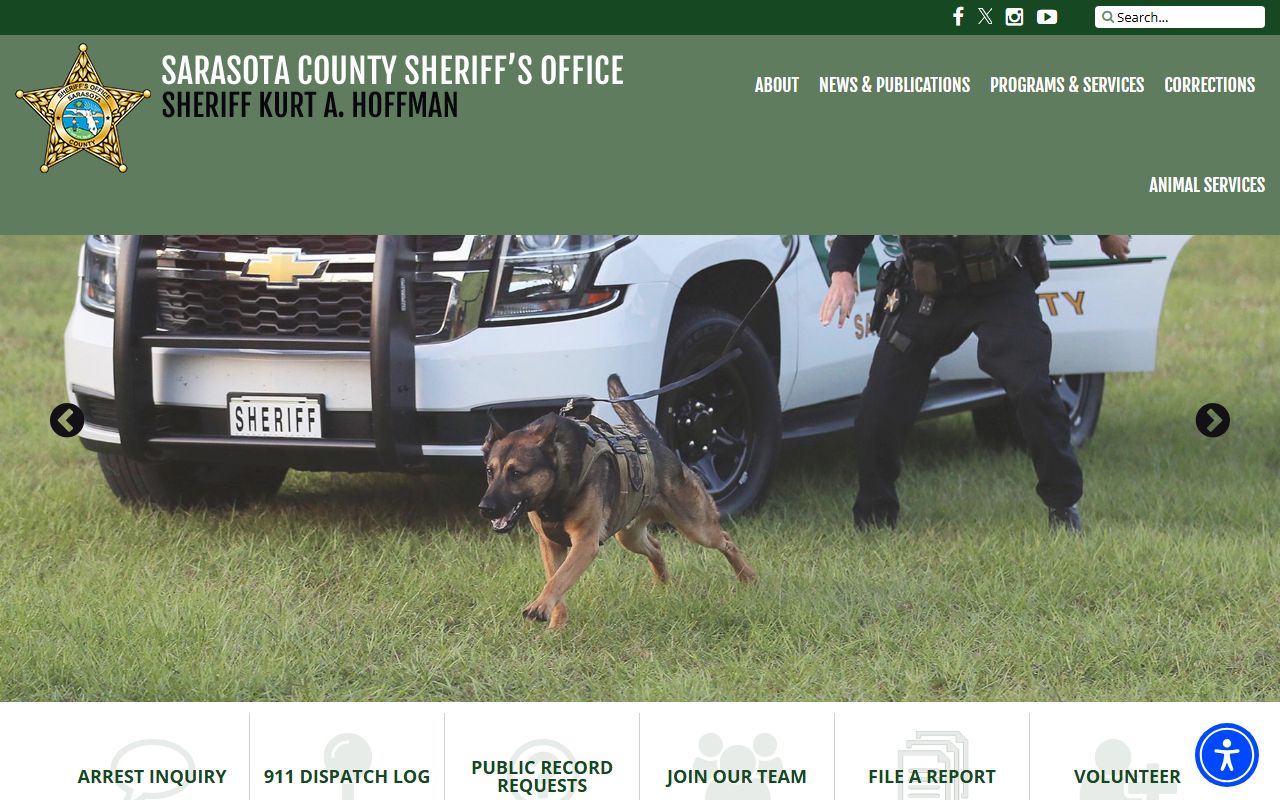 Sarasota County Sheriff's Office website for warrant records