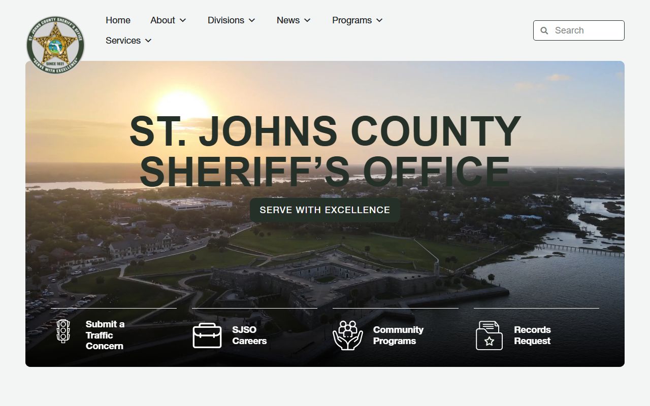 St. Johns County Sheriff's Office website for warrant records
