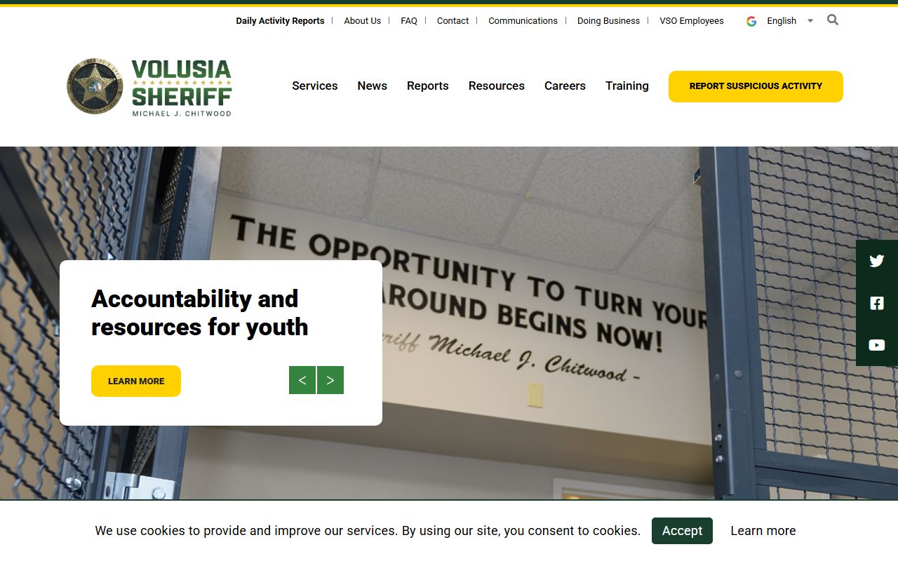Volusia County Sheriff's Office website for warrant records