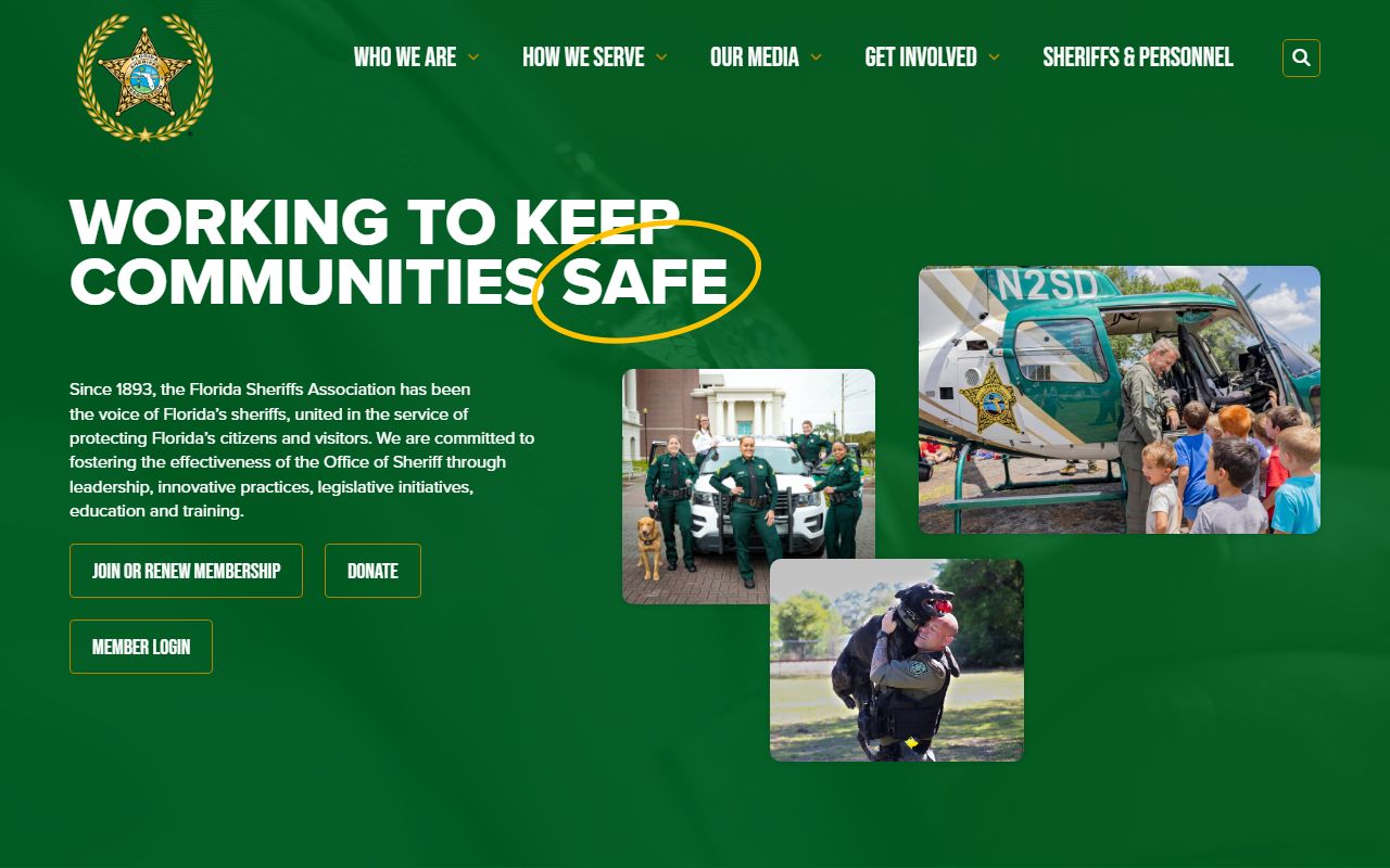 Florida Sheriffs Association directory for warrant record searches